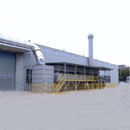 噴漆廢氣:干式過濾+催化燃燒 噴漆廢氣:干式過濾+催化燃燒